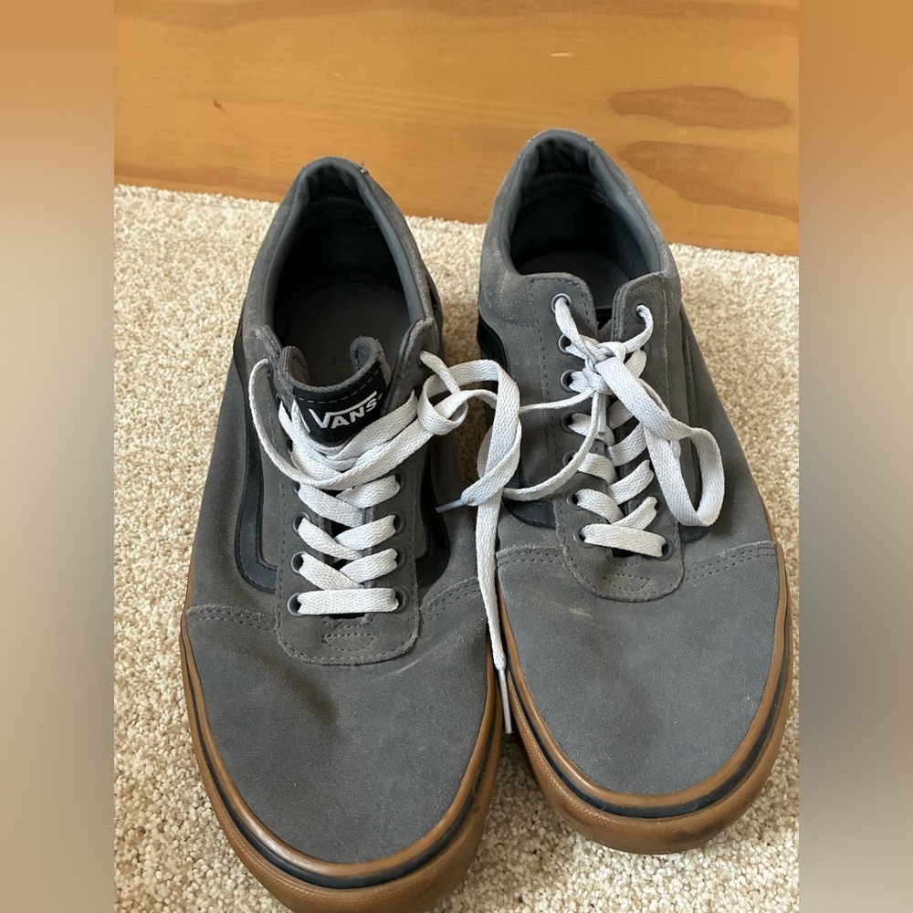 Vans Men's Charcoal and Brown Sneakers size 12